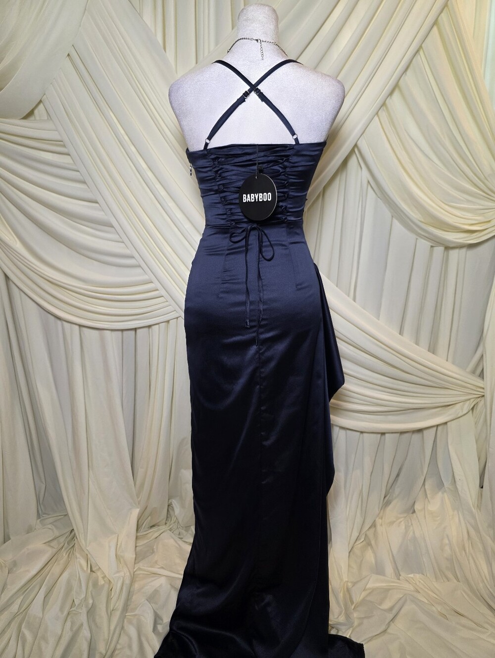Vestido largo Helen  BABYBOO - Azul marino XS NWT $150 - Picture 11 of 15